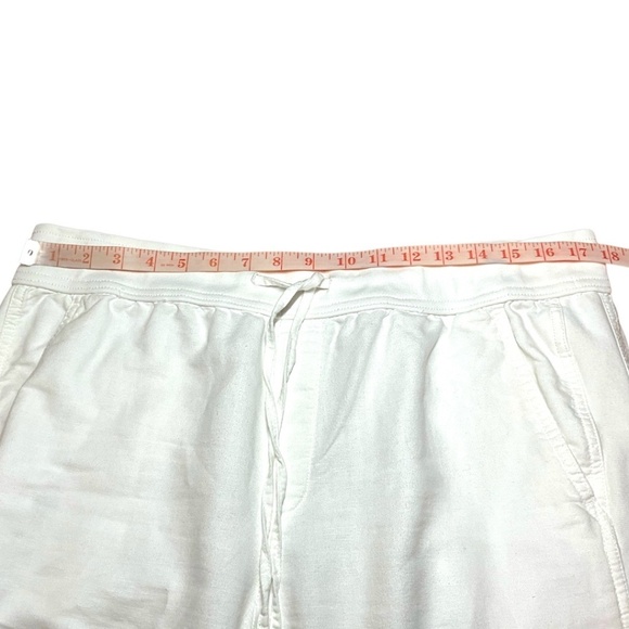 GAP Linen / Cotton Blend White Capri Length Pants Drawstring / Stretch Waist L - Picture 6 of 10